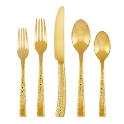 Argent Orf­vres Paris Gold Titanium 5pc Place Setting 