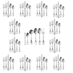 Oneida Satin Aquarius 66 piece, Service for 12 