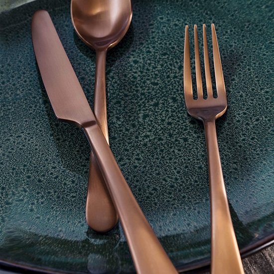 Skandia Mirabella Satin Copper Titanium 5 piece Place Setting - LN-SFB30C05SN